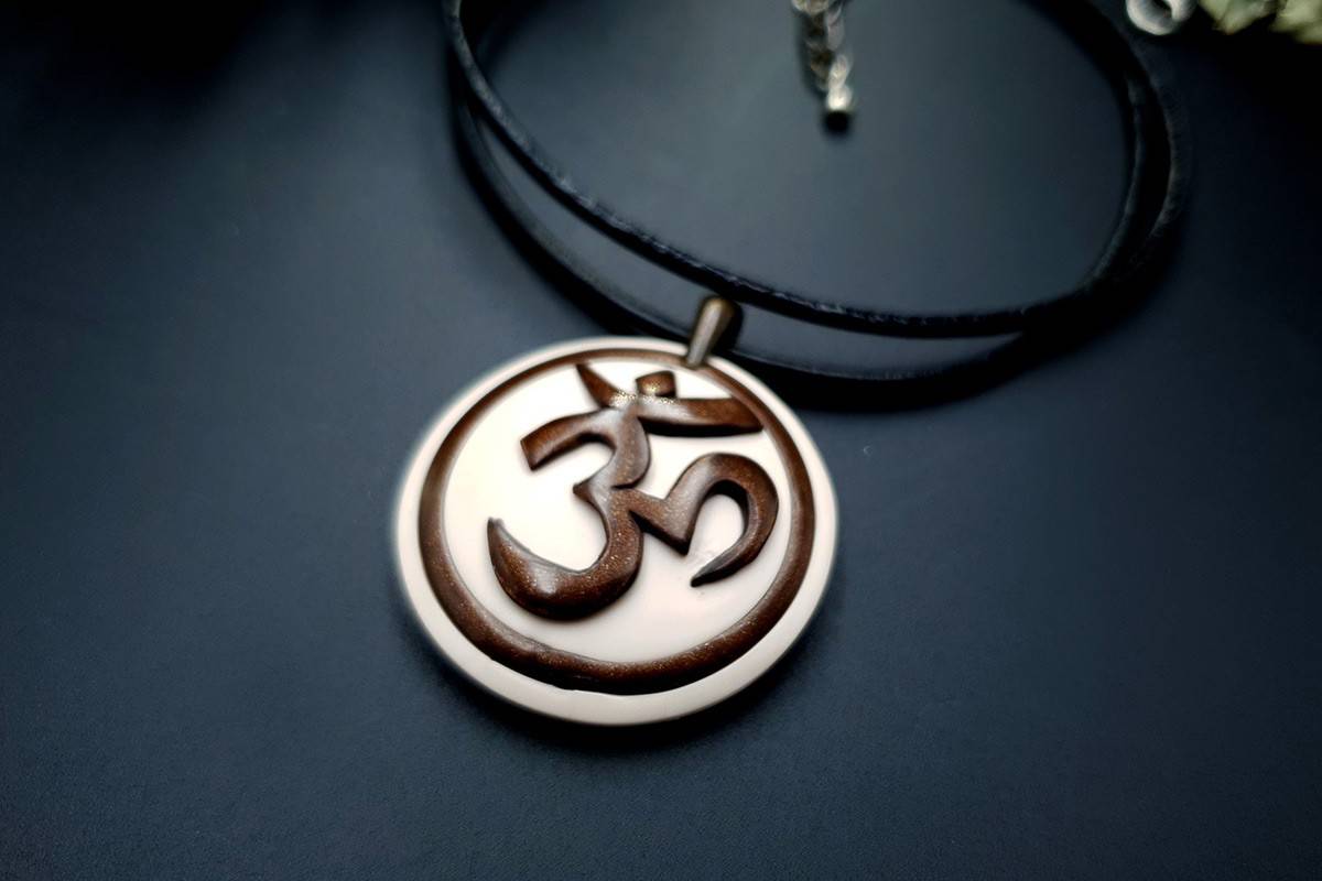 Polymer clay Pendant OM Pendant SweetyBijou Jewelry
