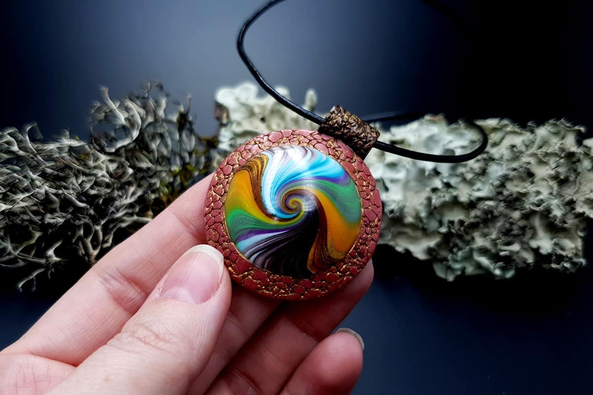 Polymer clay Pendant Photo Frame #4 Pendant SweetyBijou Jewelry