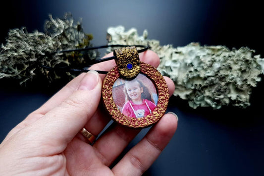 Polymer clay Pendant Photo Frame #4 Pendant SweetyBijou Jewelry
