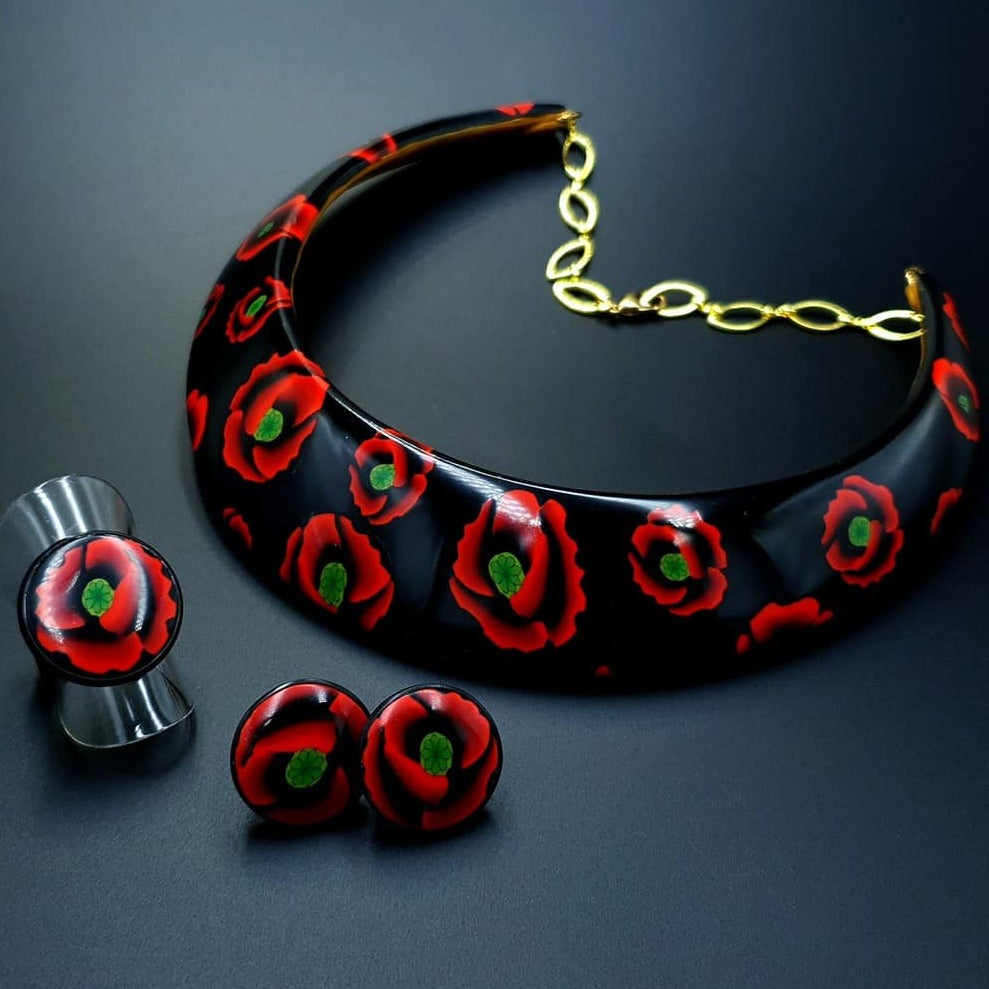 "Poppies Field" Jewelry Set Jewelry Set SweetyBijou Jewelry Default Title