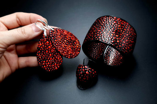 Jewelry Set Red Dragon Treasure Bracelet, Ring, and Earrings Jewelry Set SweetyBijou Jewelry