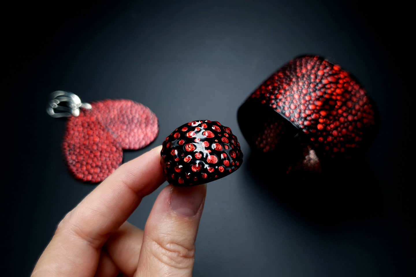 Jewelry Set Red Dragon Treasure Bracelet, Ring, and Earrings Jewelry Set SweetyBijou Jewelry