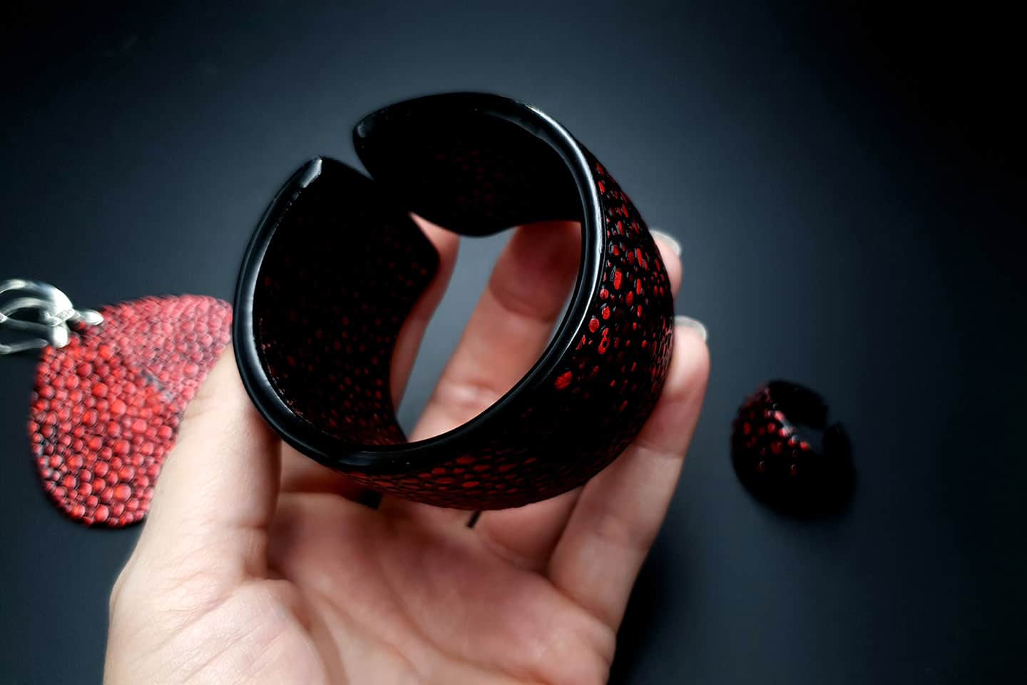 Jewelry Set Red Dragon Treasure Bracelet, Ring, and Earrings Jewelry Set SweetyBijou Jewelry
