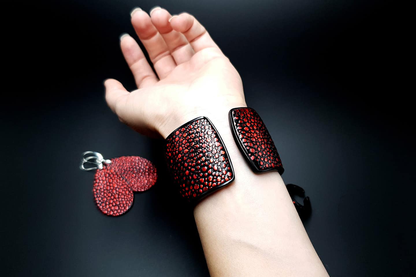 Jewelry Set Red Dragon Treasure Bracelet, Ring, and Earrings Jewelry Set SweetyBijou Jewelry