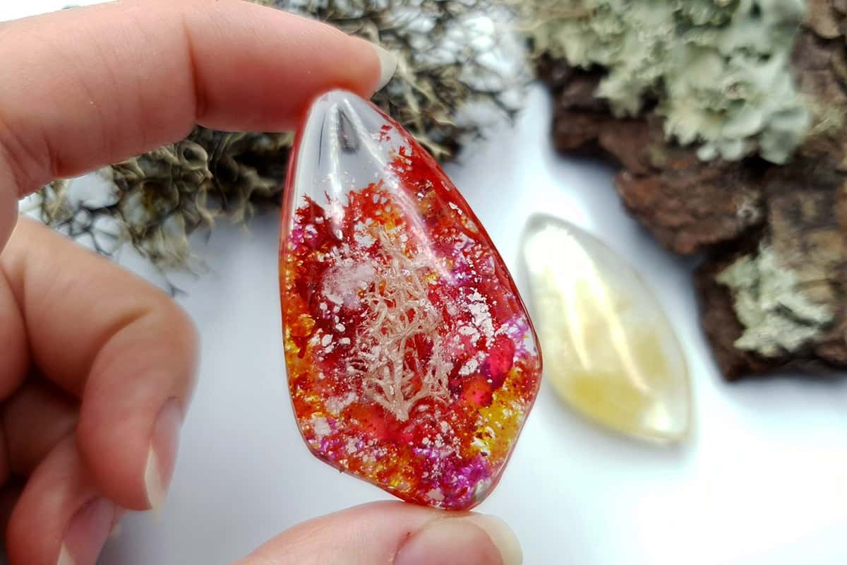 Faux Moss Agate + Faux Rutilated Quartz Stones Cabochons SweetyBijou Cabochons