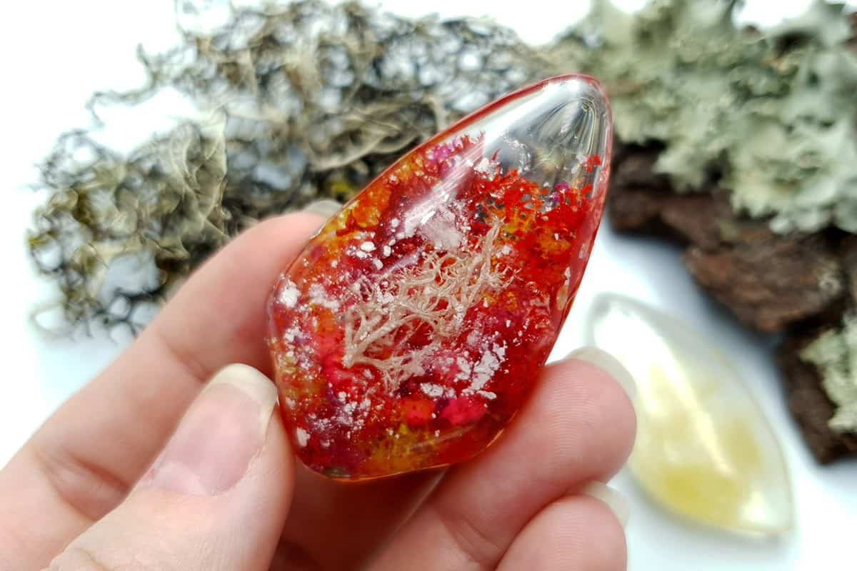 Faux Moss Agate + Faux Rutilated Quartz Stones Cabochons SweetyBijou Cabochons
