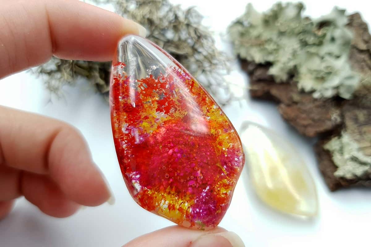Faux Moss Agate + Faux Rutilated Quartz Stones Cabochons SweetyBijou Cabochons