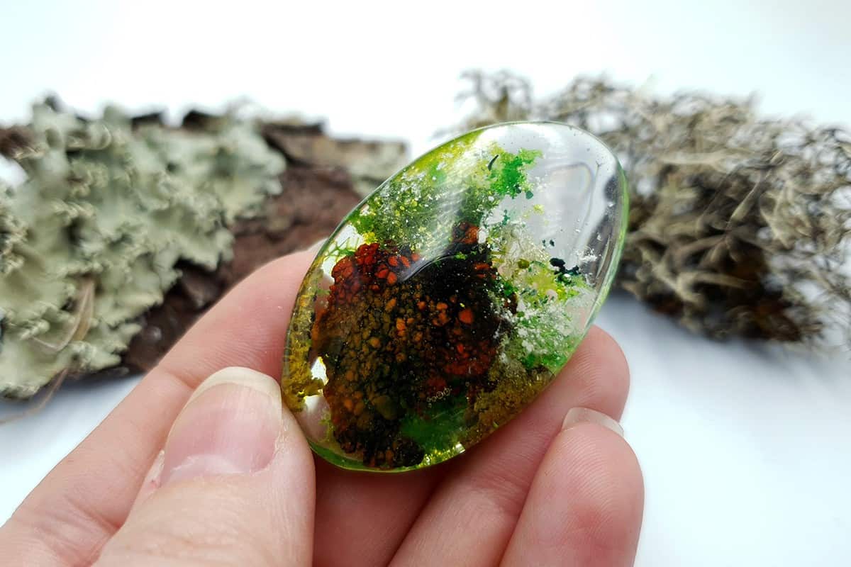 1 pcs UV Resin Faux Moss Agate Stone (Set #1) Cabochons SweetyBijou Cabochons
