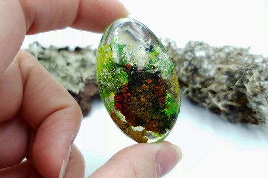 1 pcs UV Resin Faux Moss Agate Stone (Set #1) Cabochons SweetyBijou Cabochons