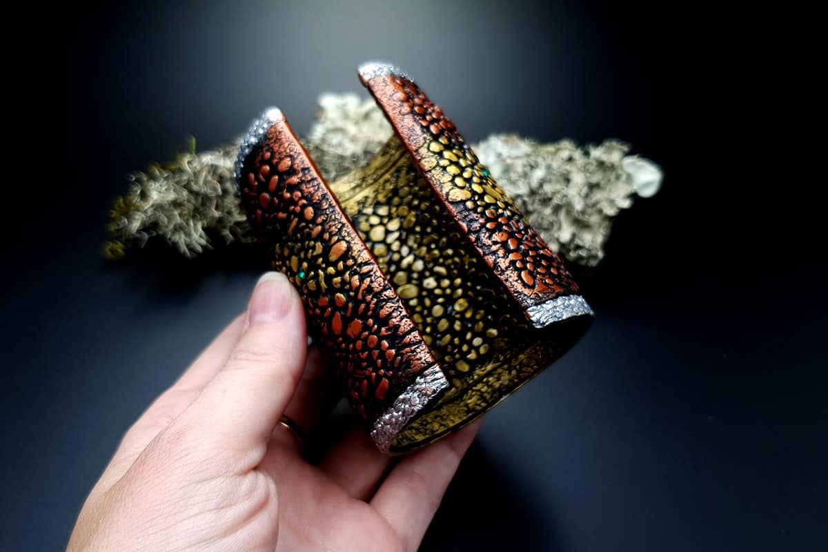 Wide Bracelet Cuff River Stones Bracelet SweetyBijou Jewelry