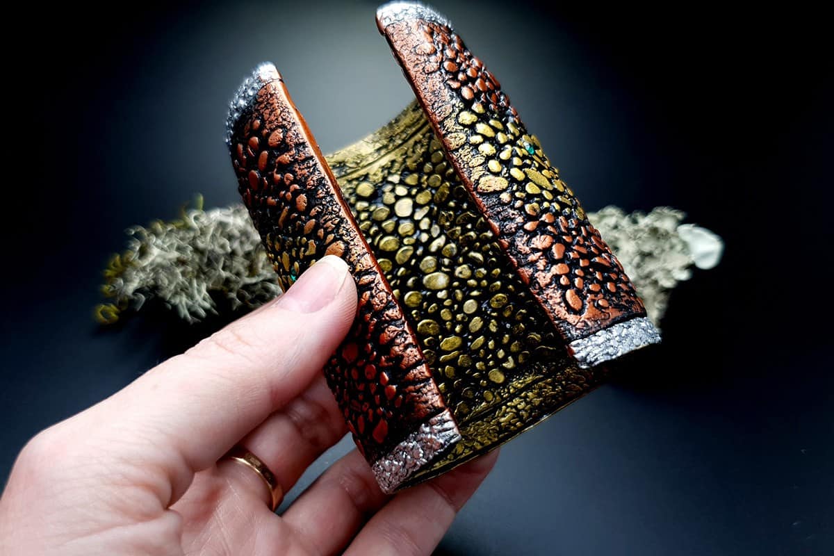 Wide Bracelet Cuff River Stones Bracelet SweetyBijou Jewelry