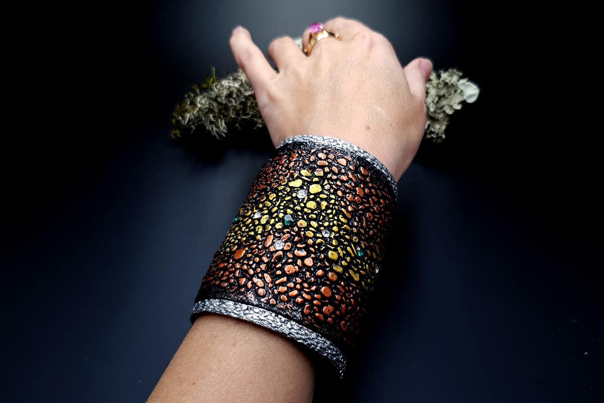 Wide Bracelet Cuff River Stones Bracelet SweetyBijou Jewelry