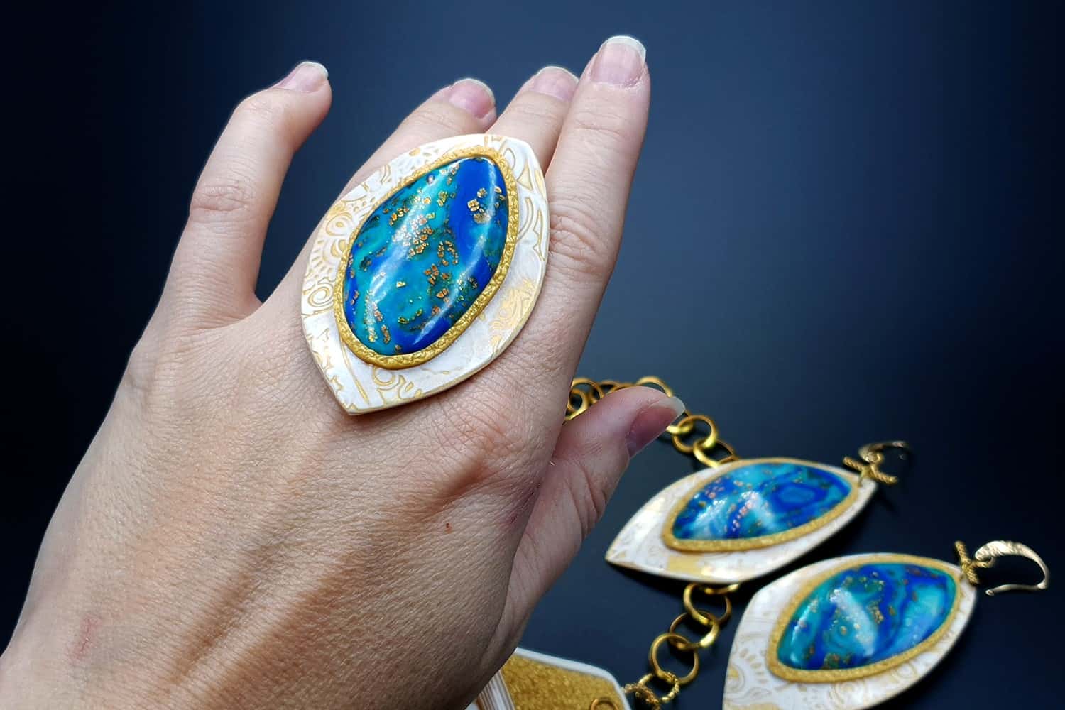 "Windows Into the Ocean" Jewelry Set Jewelry Set SweetyBijou Jewelry