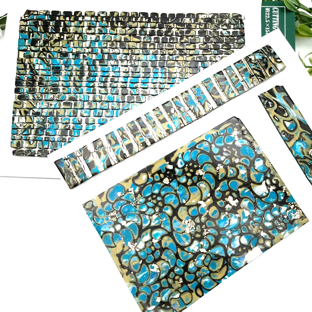 Unbaked Raw Mosaic and Mokume Gane Veneers Set for Jewelry Making