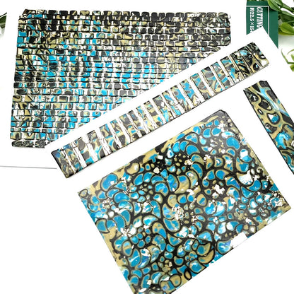 Unbaked Raw Mosaic and Mokume Gane Veneers Set for Jewelry Making