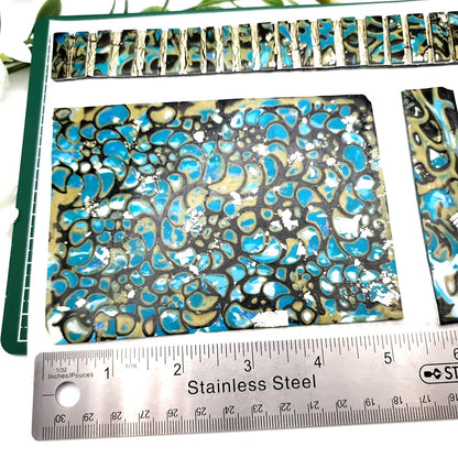 Unbaked Raw Mosaic and Mokume Gane Veneers Set for Jewelry Making
