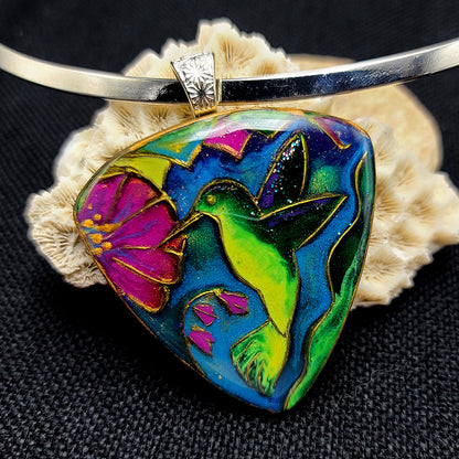 Silicone Texture - Large Cloisonne Enamel Pendants #1