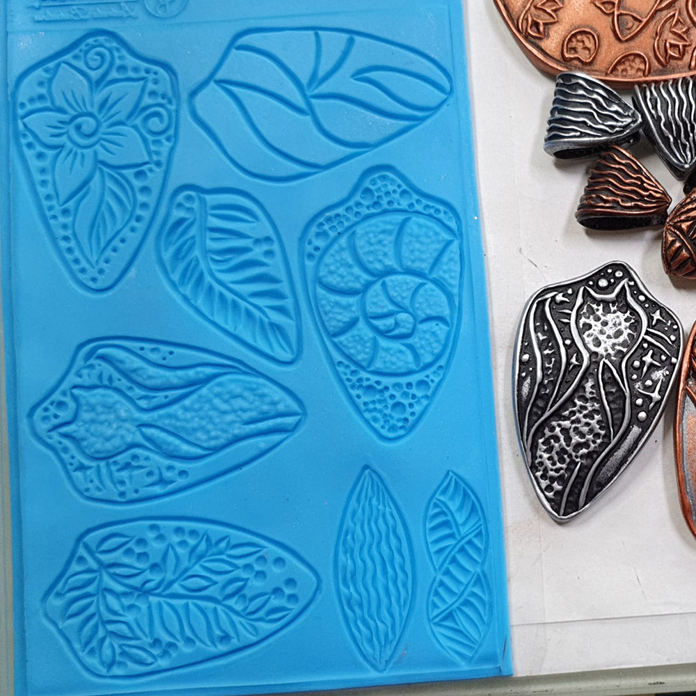 Silicone Texture - Large Cloisonne Enamel Pendants #1