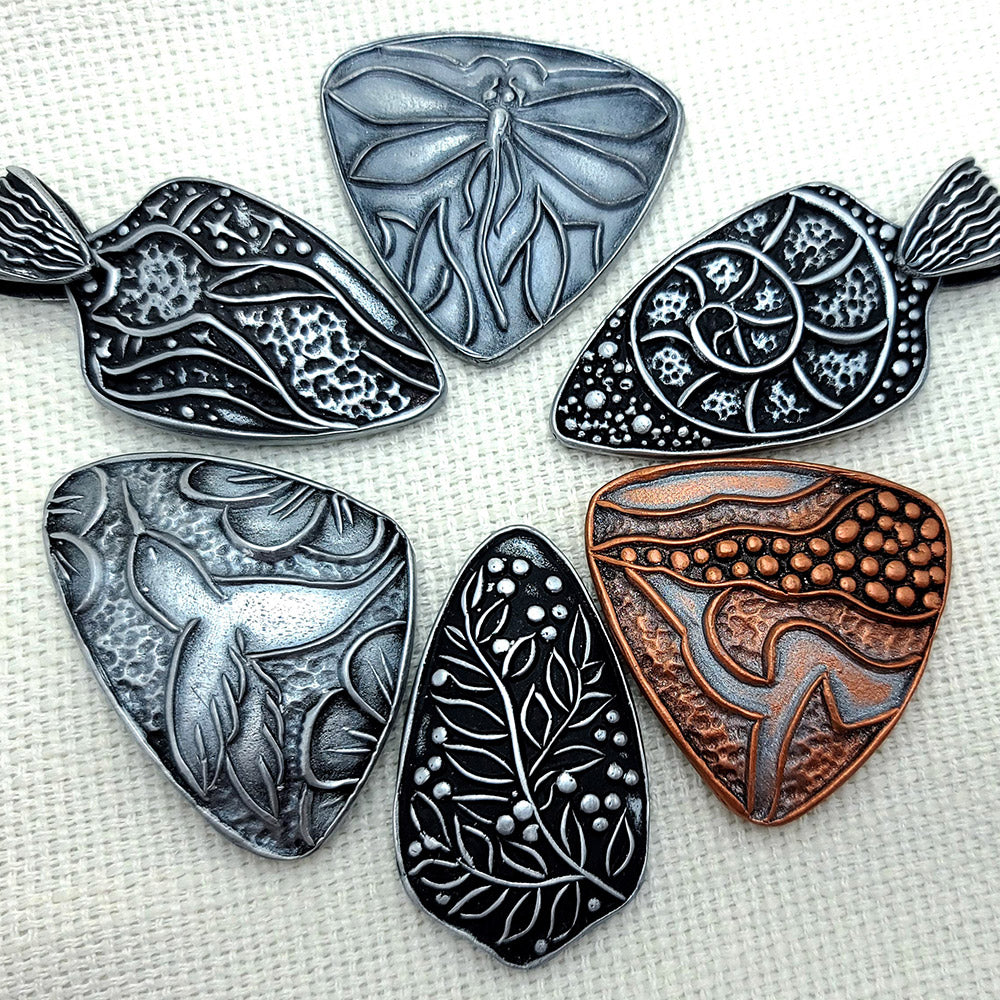 Silicone Texture - Large Cloisonne Enamel Pendants #2