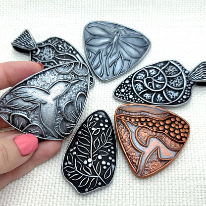Silicone Texture - Cloisonne Enamel Pendants #3