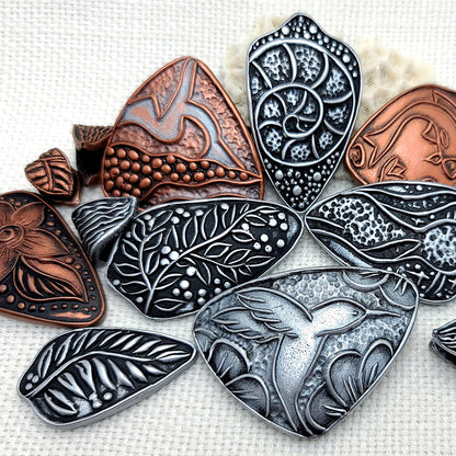 Silicone Texture - Large Cloisonne Enamel Pendants #2