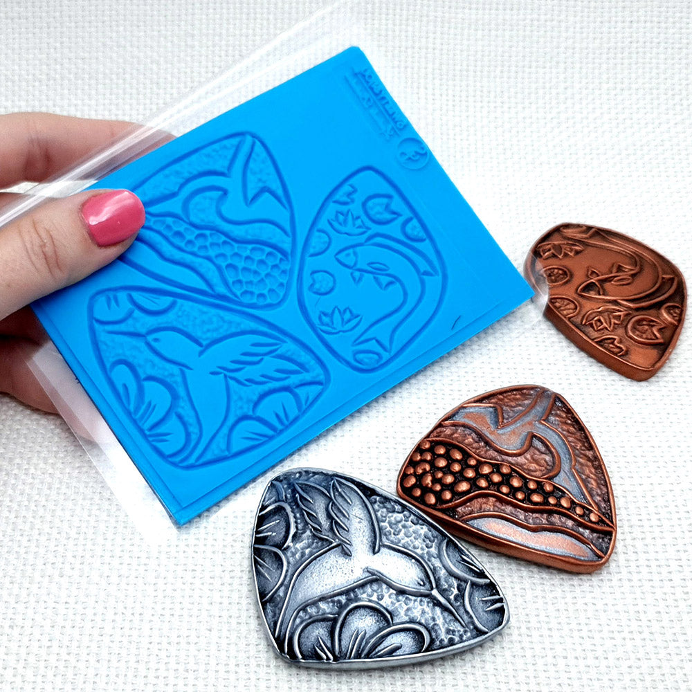 Silicone Texture - Cloisonne Enamel Pendants #3
