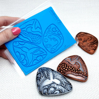 Silicone Texture - Cloisonne Enamel Pendants #3