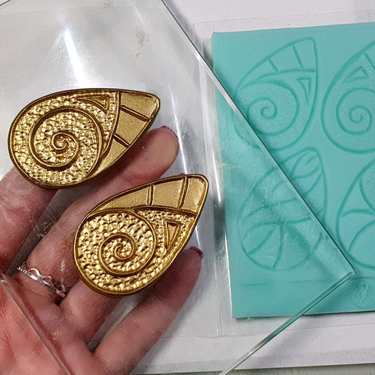 Silicone Texture - Cloisonne Enamel Earrings #1