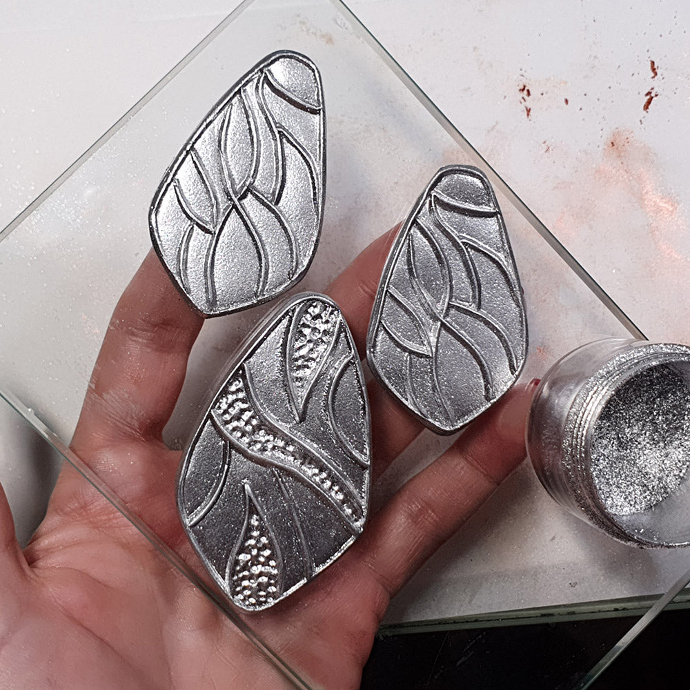 Silicone Texture - Large Cloisonne Enamel Pendants #1