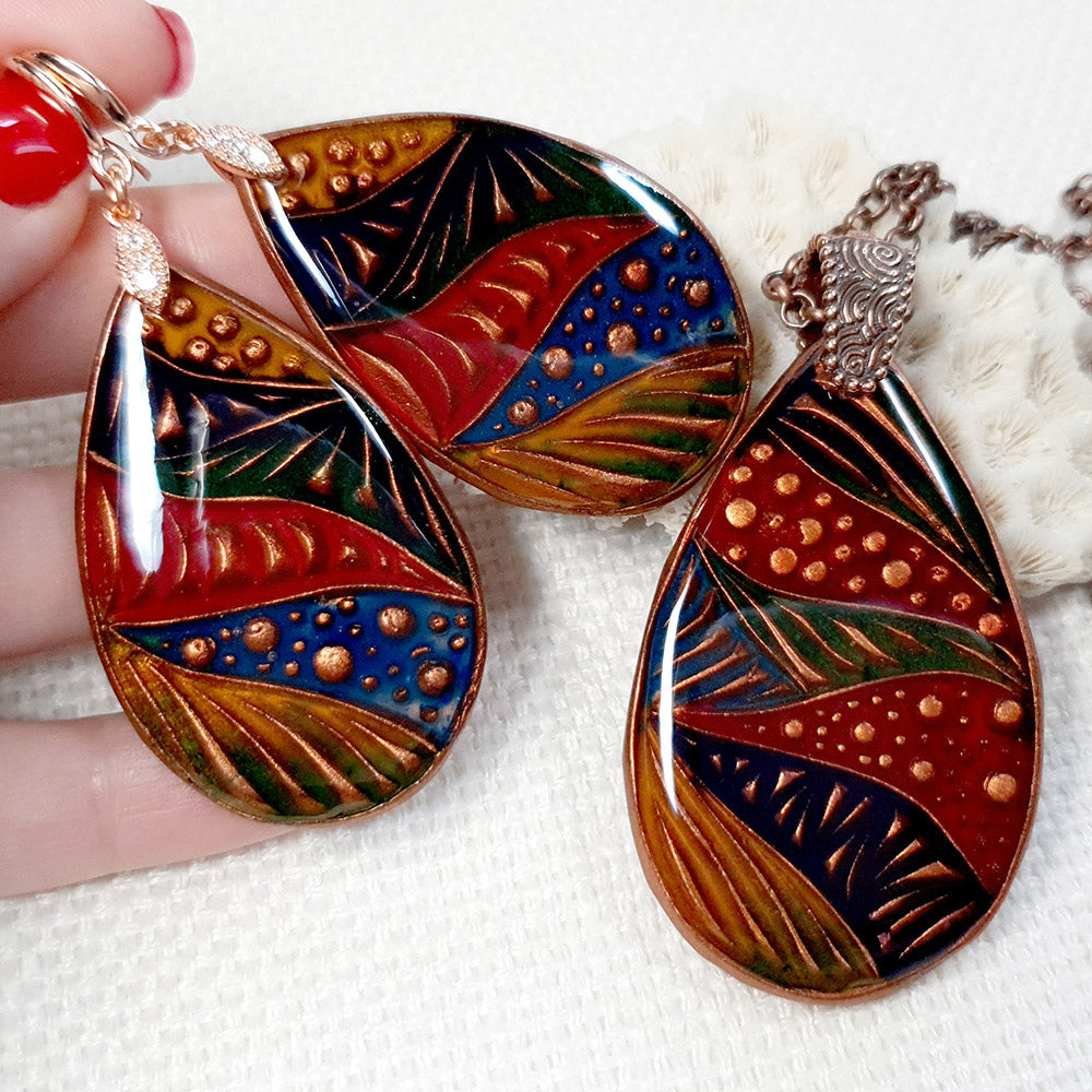 Silicone Texture - Pendants and Earrings #1