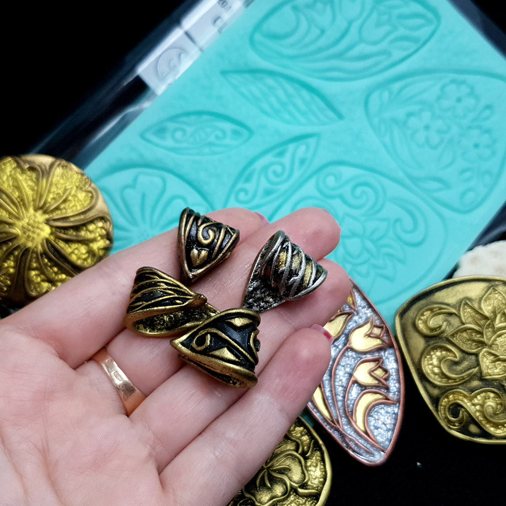 Silicone Texture - Large Cloisonne Enamel - Flowers