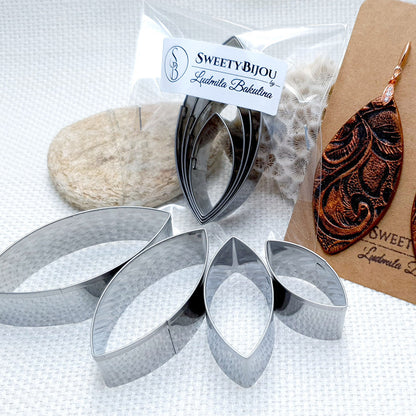 4 Pcs Stainless Steel Jewelry Petal Shapes Cutters
