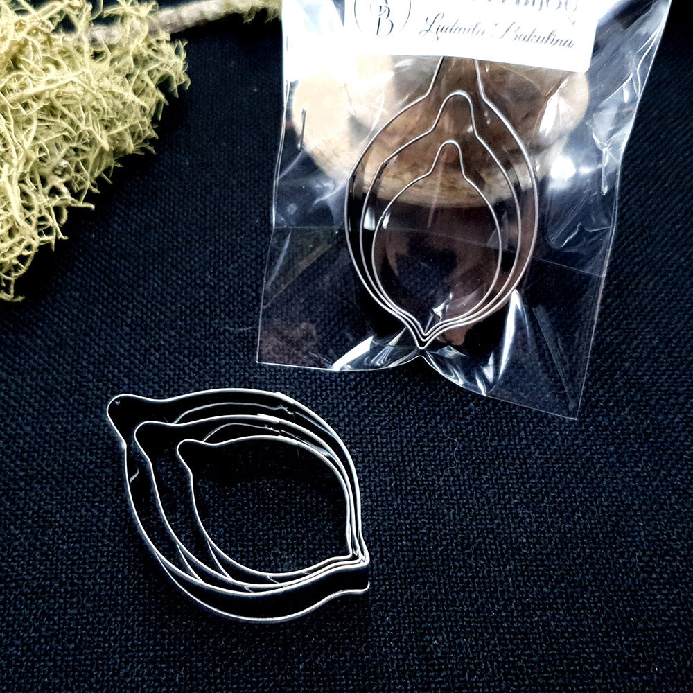 Set Of 3 Pcs Stainless Steel Jewelry Petal Shapes Cutters