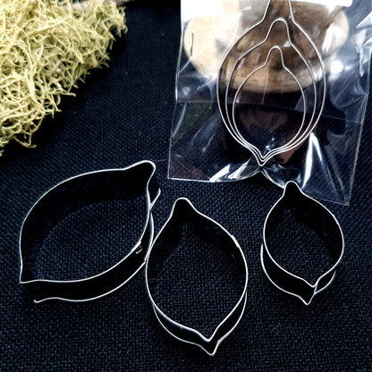 Set Of 3 Pcs Stainless Steel Jewelry Petal Shapes Cutters