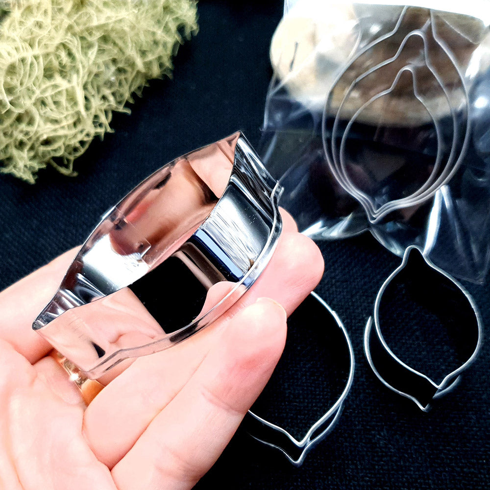 Set Of 3 Pcs Stainless Steel Jewelry Petal Shapes Cutters