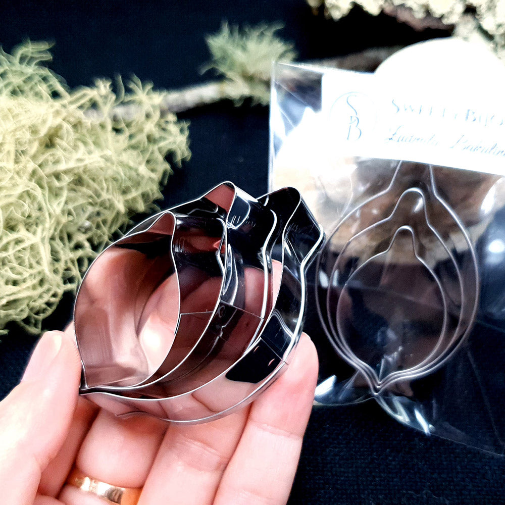 Set Of 3 Pcs Stainless Steel Jewelry Petal Shapes Cutters