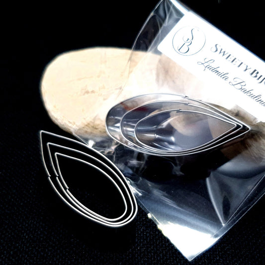 Set Of 3 Pcs Stainless Steel Jewelry Petal Shapes Cutters