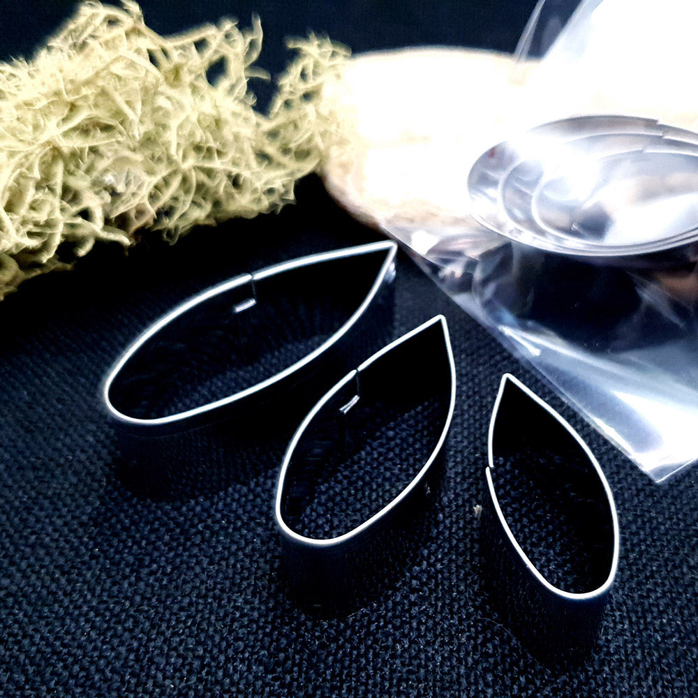 Set Of 3 Pcs Stainless Steel Jewelry Petal Shapes Cutters
