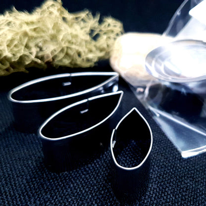 Set Of 3 Pcs Stainless Steel Jewelry Petal Shapes Cutters