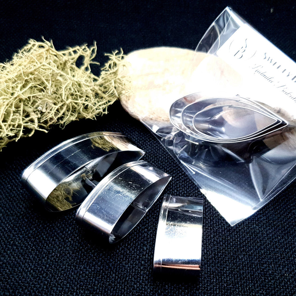 Set Of 3 Pcs Stainless Steel Jewelry Petal Shapes Cutters