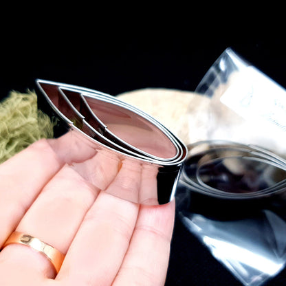 Set Of 3 Pcs Stainless Steel Jewelry Petal Shapes Cutters