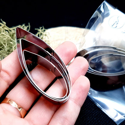 Set Of 3 Pcs Stainless Steel Jewelry Petal Shapes Cutters