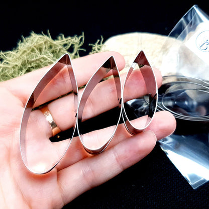 Set Of 3 Pcs Stainless Steel Jewelry Petal Shapes Cutters