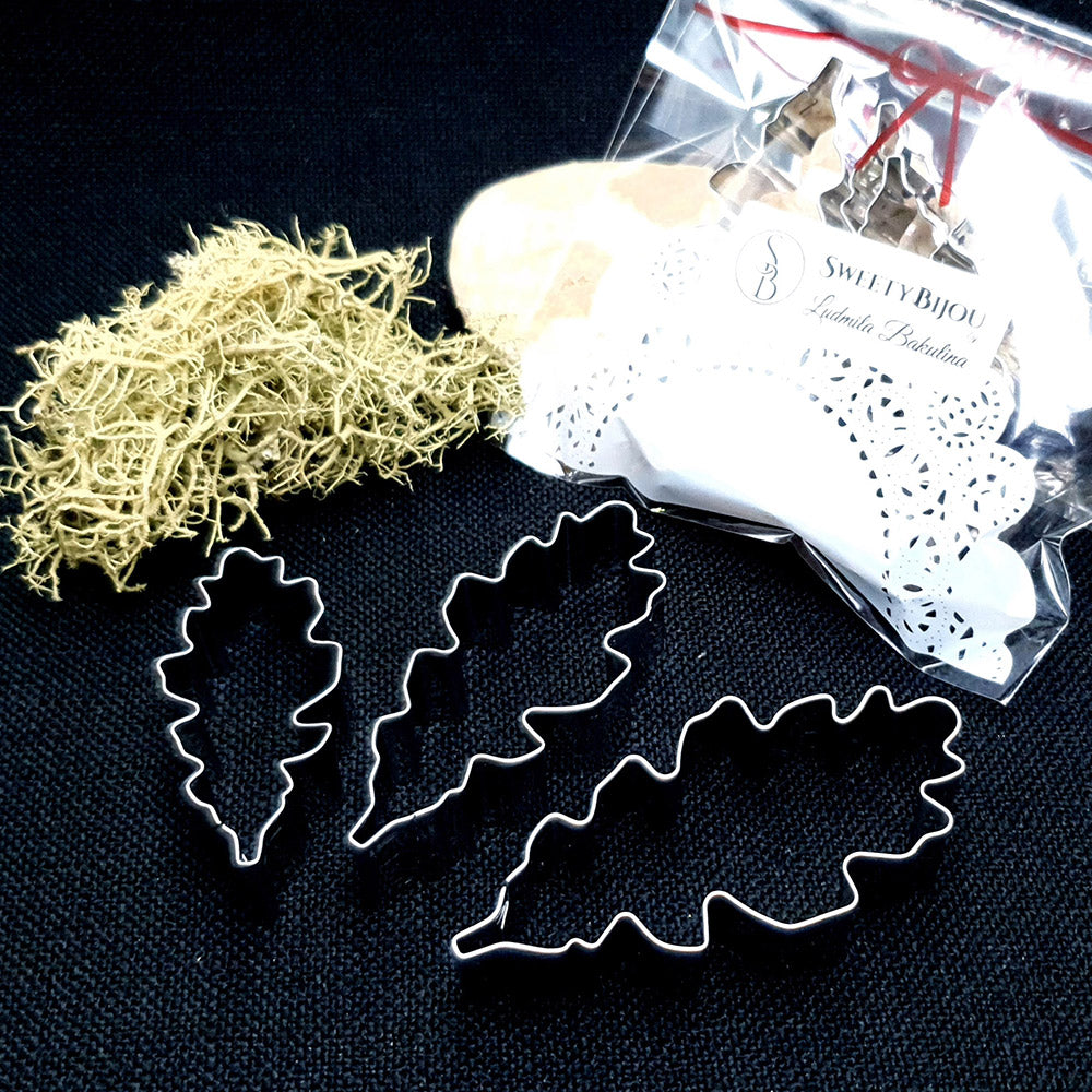Set Of 3 Pcs Stainless Steel Jewelry Leafs Shapes Cutters