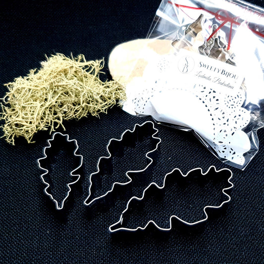 Set Of 3 Pcs Stainless Steel Jewelry Leafs Shapes Cutters