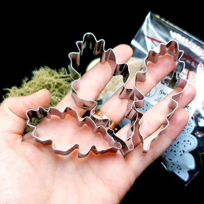 Set Of 3 Pcs Stainless Steel Jewelry Leafs Shapes Cutters