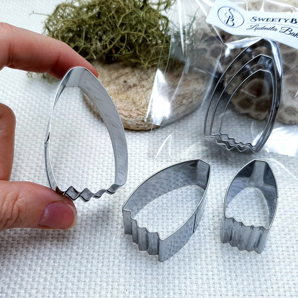 Set Of 3 Cutters For Polymer Clay "Petal"