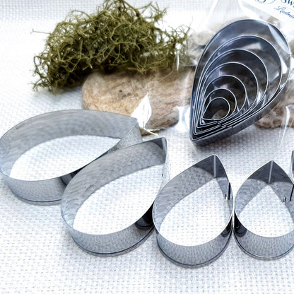 Set Of 7 Cutters For Polymer Clay “Tear Drop"