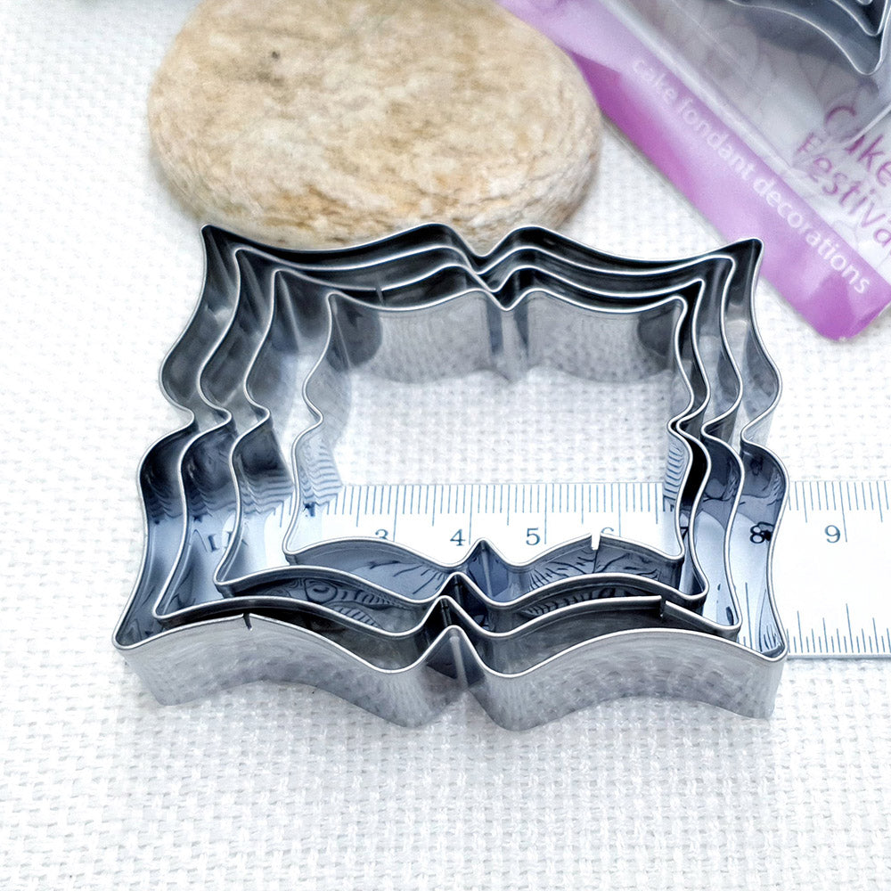 4pcs Stainless Steel Rectangle Shaped Cookie Cutters