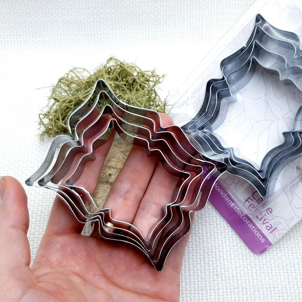 4pcs Stainless Steel Rectangle Shaped Cookie Cutters